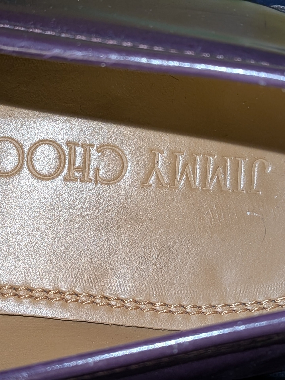Jimmy Choo men's Purple Leather Penny Loafers EU SIZE 43 - Picture 4 of 10